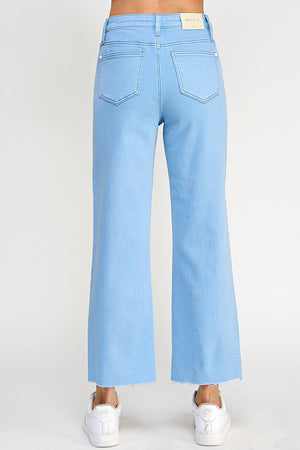 P8016, HIGH RISE COLOR CROPPED STRAIGHT JEANS