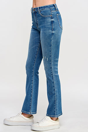 P8038MD, MID RISE SLIM BOOTCUT WITH CLEAN HEM