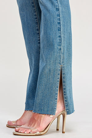 P8047M, HIGH RISE TUMMY CONTROL SLIM BOOTCUT W/ SIDE SLIT