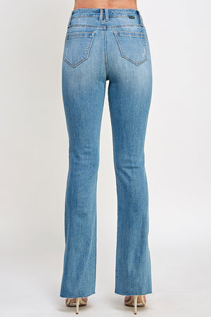 P8047M, HIGH RISE TUMMY CONTROL SLIM BOOTCUT W/ SIDE SLIT