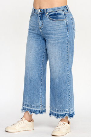 P81218M, PLUS HIGH RISE CROP WIDE W/ RELEASED HEM