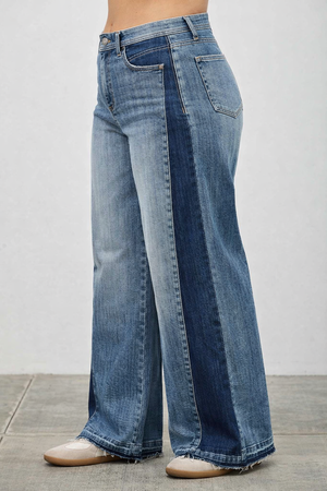 P81228M, PLUS HIGH RISE WIDE LEG W/  SIDE CONTRAST