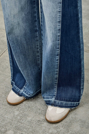 P8122M, HIGH RISE WIDE LEG W/RELEASE HEM AND SIDE CONTRAST