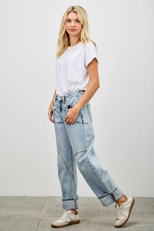 P81308ML, PLUS HIGH RISE BARREL WIDE CUFF WITH STRETCH