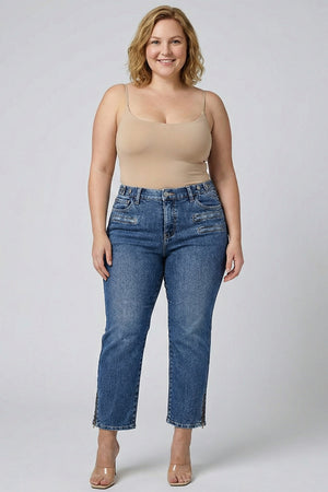 P81398D, PLUS MID RISE SKINNY CROP