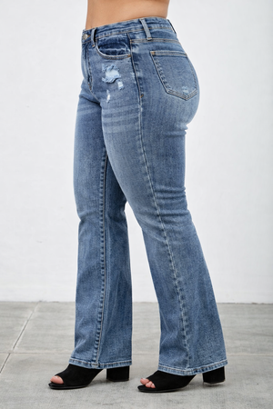 P81468D, PLUS MID RISE SKINNY BOOTCUT