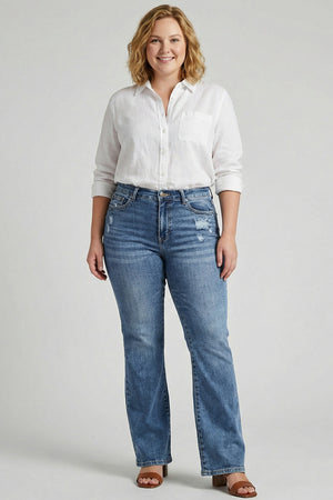 P81468D, PLUS MID RISE SKINNY BOOTCUT