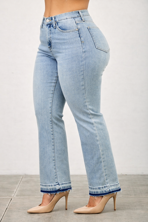P81488M, PLUS MID RISE FLARE WITH RELEASED HEM