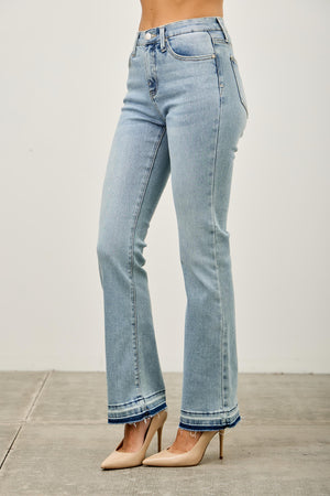 P8148M, MID RISE FLARE WITH RELEASED HEM