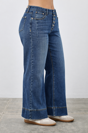 P81518D, PLUS HIGH RISE FLARE WITH BUTTON FLY