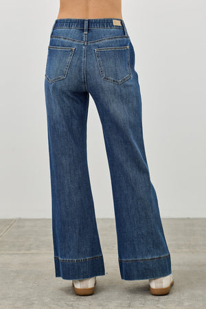 P81518D, PLUS HIGH RISE FLARE WITH BUTTON FLY