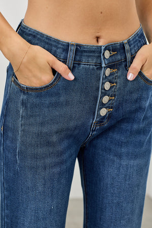 P81518D, PLUS HIGH RISE FLARE WITH BUTTON FLY