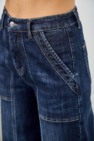 P8152D, HIGH RISE WIDE LEG WITH BUTTON SLIT