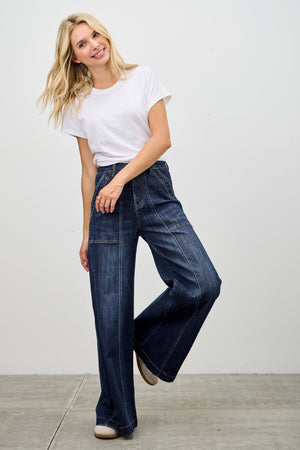 P8152D, HIGH RISE WIDE LEG WITH BUTTON SLIT