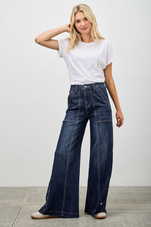 P8152D, HIGH RISE WIDE LEG WITH BUTTON SLIT