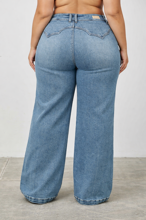 P81588M, PLUS HIGH RISE DOUBLE POCKET WIDE LEG