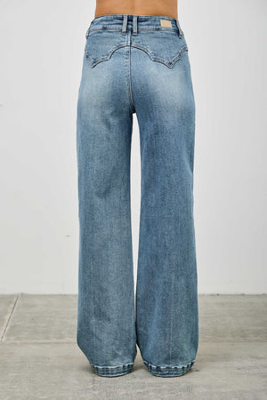 P8158M, HIGH RISE DOUBLE POCKET WIDE LEG