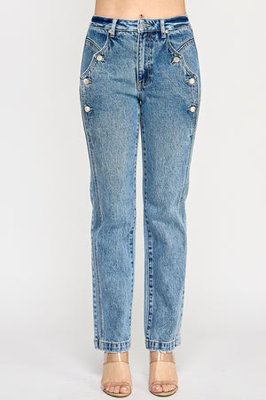 P81748M, PLUS HIGH RISE DAD JEAN WITH SCALLOP POCKET