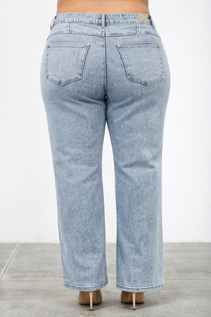 P81868ML, PLUS MID RISE STRAIGHT WITH PIPING