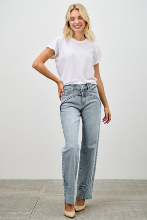 P81868ML, PLUS MID RISE STRAIGHT WITH PIPING