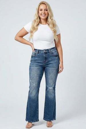 P81918M, PLUS MID RISE BOOT CUT WITH DESTROY