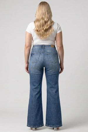 P81918M, PLUS MID RISE BOOT CUT WITH DESTROY