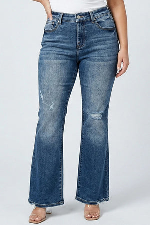 P81918M, PLUS MID RISE BOOT CUT WITH DESTROY