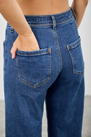 P81958D, PLUS MID RISE CROP WIDE PLEATS POCKET