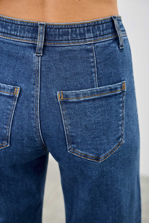 P81958D, PLUS MID RISE CROP WIDE PLEATS POCKET