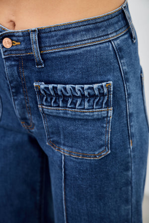 P81958D, PLUS MID RISE CROP WIDE PLEATS POCKET