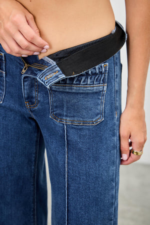 P81958D, PLUS MID RISE CROP WIDE PLEATS POCKET