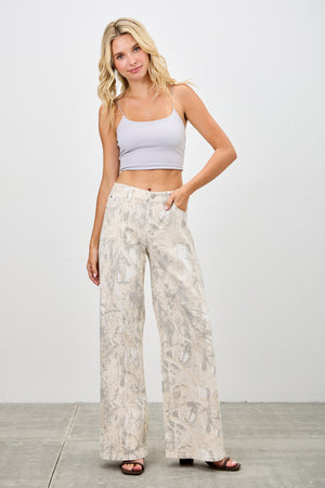 P8196, MID RISE PRINTED WIDE STRAIGHT