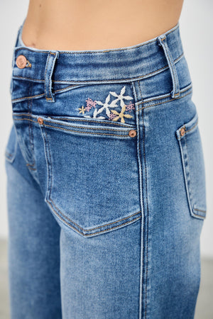 P82138M, HIGH RISE CROP WIDE WITH EMBROIDERY