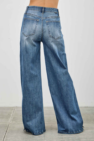 P8218M, HIGH RISE WIDE LEG WITH SNAP BUTTONS