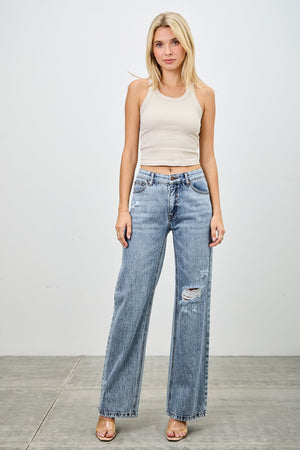 P8226M, MID RISE RELAXED STRAIGHT WITH DESTROY