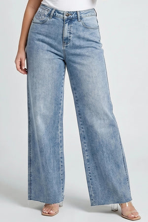 P82288L, PLUS MID RISE WIDE LEG WITH LOGO