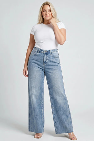 P82288L, PLUS MID RISE WIDE LEG WITH LOGO