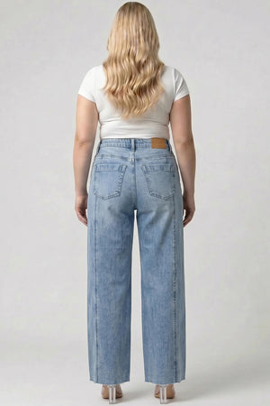 P82288L, PLUS MID RISE WIDE LEG WITH LOGO