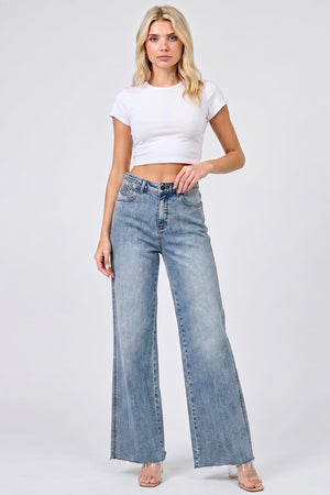 P8228L, MID RISE WIDE LEG WITH LOGO