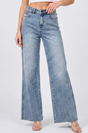 P8228L, MID RISE WIDE LEG WITH LOGO