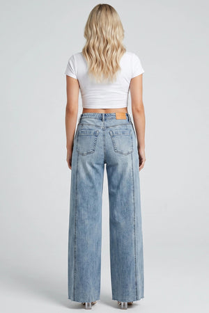 P8228L, MID RISE WIDE LEG WITH LOGO