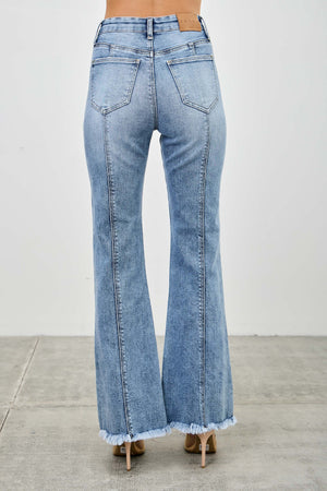 P82298M, PLUS HIGH RISE BOOT CUT WITH SEAM DETAIL