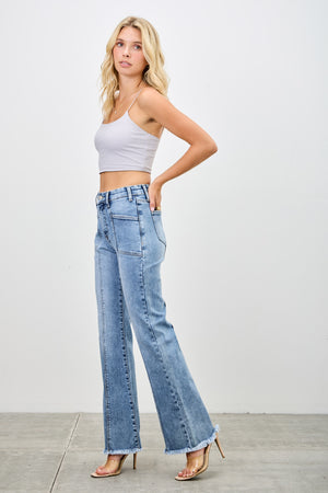 P8229M, HIGH RISE BOOT CUT WITH SEAM DETAIL