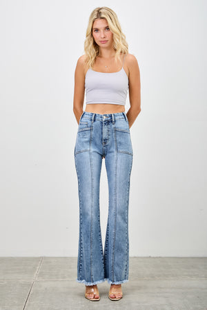 P8229M, HIGH RISE BOOT CUT WITH SEAM DETAIL