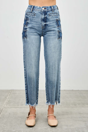 P8237ML, HIGH RISE CROP WIDE WITH STAR