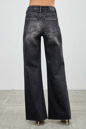 P82558BK, HIGH RISE RELAXED FLARE