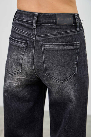 P82558BK, HIGH RISE RELAXED FLARE