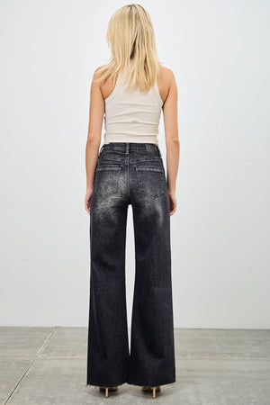 P82558BK, HIGH RISE RELAXED FLARE