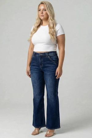 P82638D, HIGH RISE FLARE WITH TROUSER POCKET