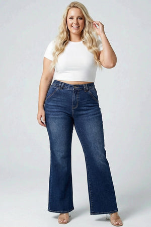 P82638D, HIGH RISE FLARE WITH TROUSER POCKET